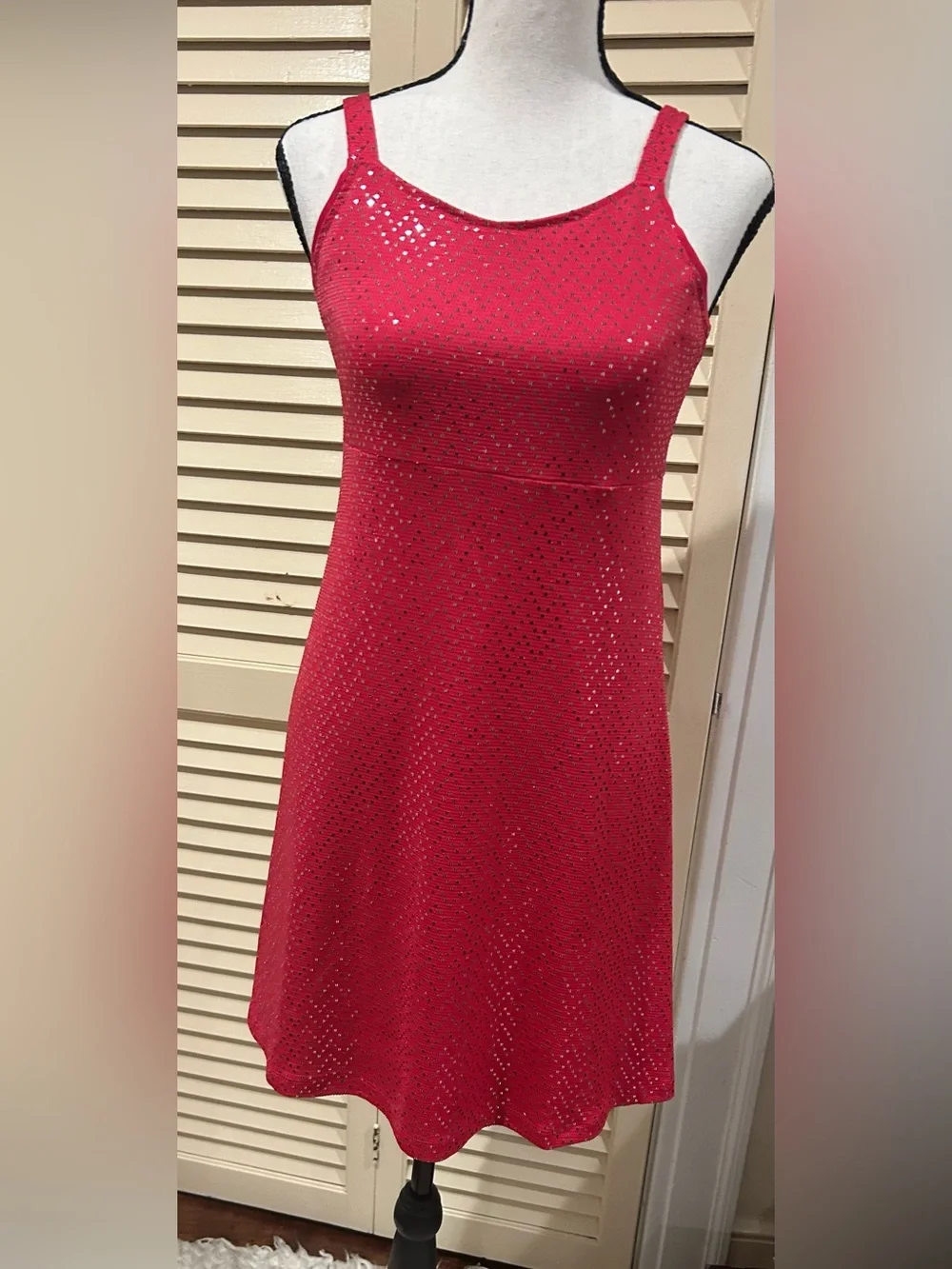 Justice Red Sparkle Sleeveless A-Line Dress girls 12-14 new without tags